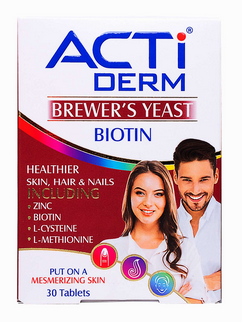 قرص اکتی درم  آبیان دارو 30 عدد-ACTIDERM BREWERS YEAST BIOTIN  TAB