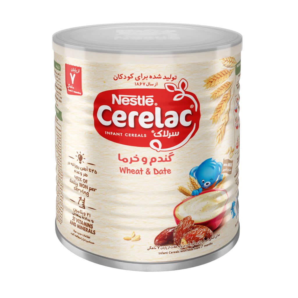 سرلاک گندم و خرما همراه شیر