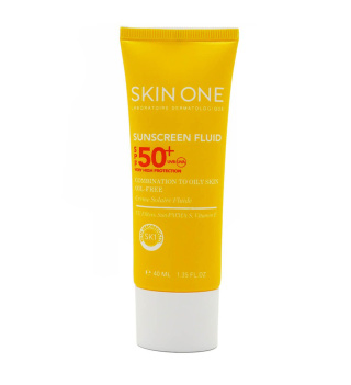 فلوئید ضد آفتاب بی رنگ اسکین وان SPF50 مناسب پوست های چرب و مختلط