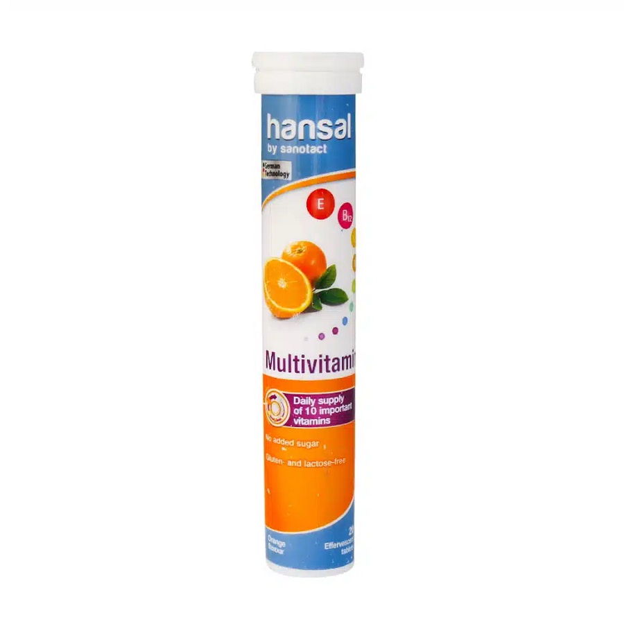 قرص جوشان مولتی ویتامین هانسال 20 عدد-HANSAL MULTIVITAMIN20 EFF TABLET